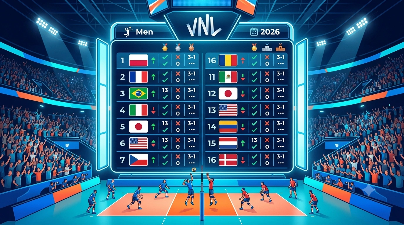 Kejutan Besar Klasemen VNL Putra 2026 Jepang Tampil Sempurna Kuasai Puncak Turnamen Voli Dunia Paling Sengit Musim Ini